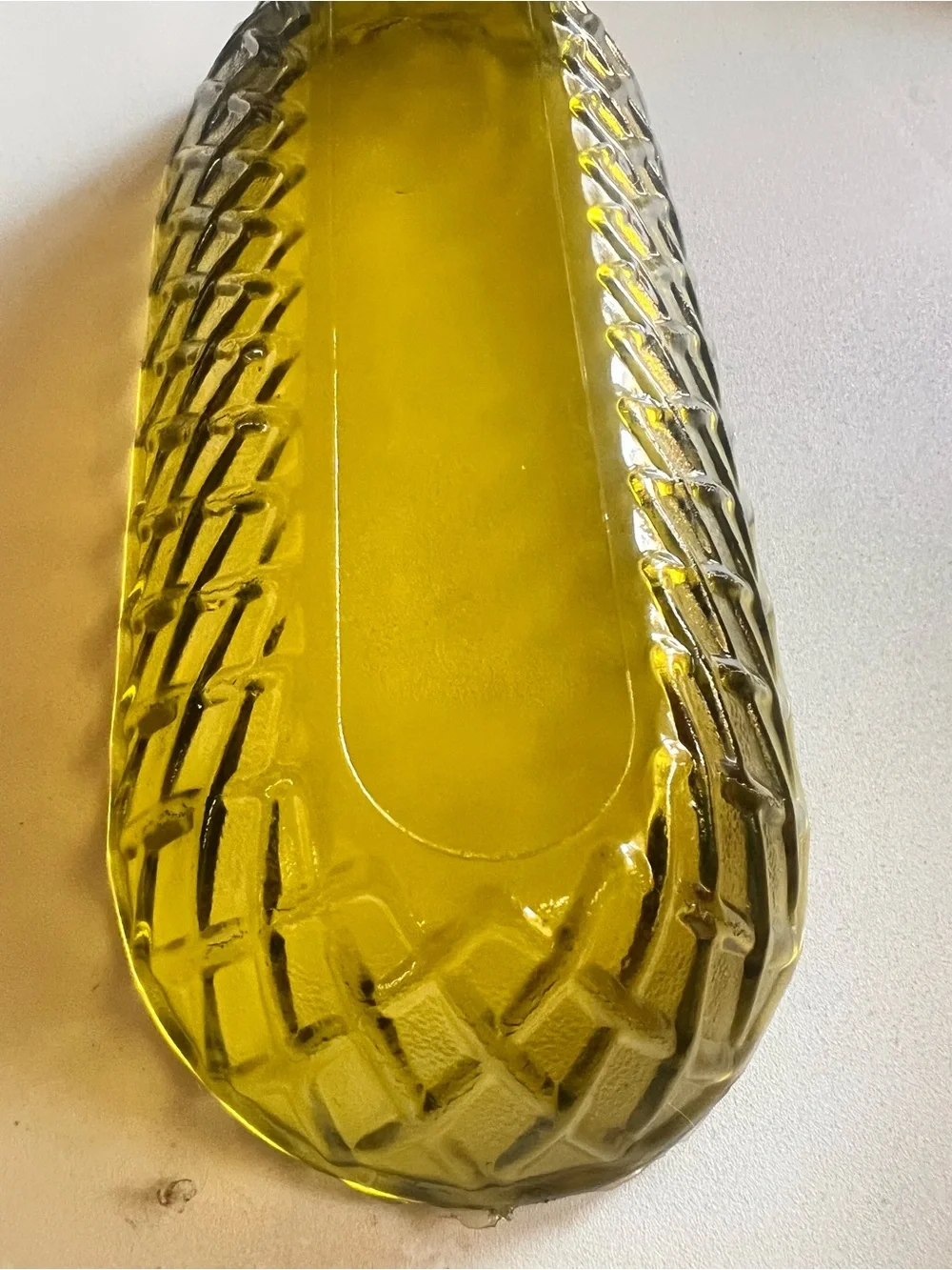 Vintage Indian Glass Avacodo Green Celery Dish